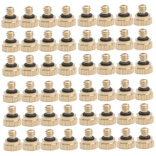 48 Pcs Brass Misting Nozzles for Garden Hose, Fine Mist at Low Pressure, CorrosionResistant Build