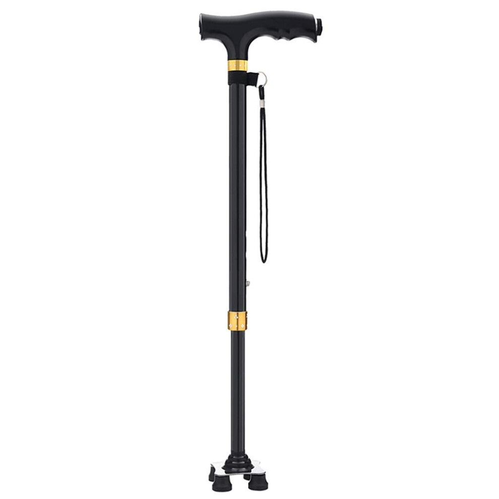 Adjustable LED Walking Cane for Seniors with Ergonomic NonâSlip Grip and Stable FourâLegged Base