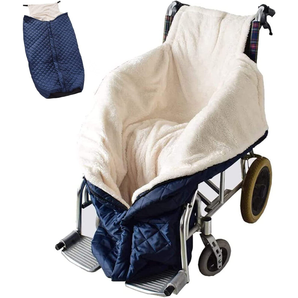 Light Waterproof Wheelchair Footmuff With Warm Fleece Lining, Universal Fit Blanket With Side Zipper Access
