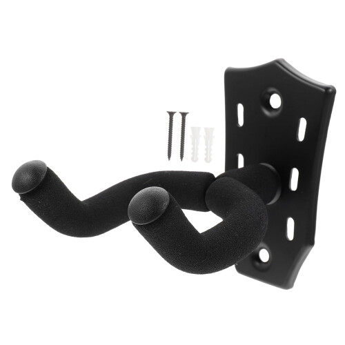 Metal Guitar Wall Mount Hanger with Protective Padded Support and Easy Mounting Kit