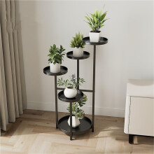5 Tier Tall Metal Corner Plant Stand for Indoor and Outdoor Use, SpaceSaving and Stable Black Shelf
