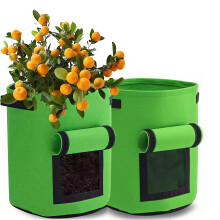 2Pack 10 Gallon Potato Grow Bags with Flap and Handles, Breathable Fabric Planter Bags for Vegetables