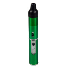 Green Refillable Butane Torch Lighter with Adjustable Flame Control and Detachable Tank for BBQ Candle Camping
