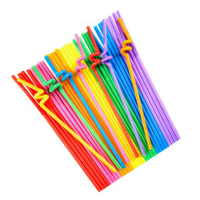 Plastic Drinking Straws 400 Pack NonBendable Decorative Party Straws for Milk Tea and Drinks