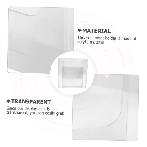 2pcs Acrylic Brochure Holder Clear Wall Mounted Document Organizer for Office Display and Storage 1