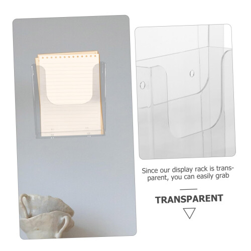 2pcs Acrylic Brochure Holder Clear Wall Mounted Document Organizer for Office Display and Storage 2
