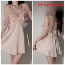 (Pink,XL)Satin Camisole And Short Skirt Set With Elastic Material For Teen Relaxation And Sleep