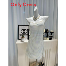 (BlueStripes,XL)Camisón de verano de seda helada para mujer con tela delgada estilo corto para jóvenes relajante