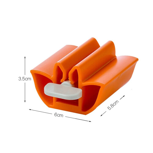 Wall Mounted Toothpaste Dispenser and Squeezer, Hands NoDrill Bathroom Holder, Orange 1