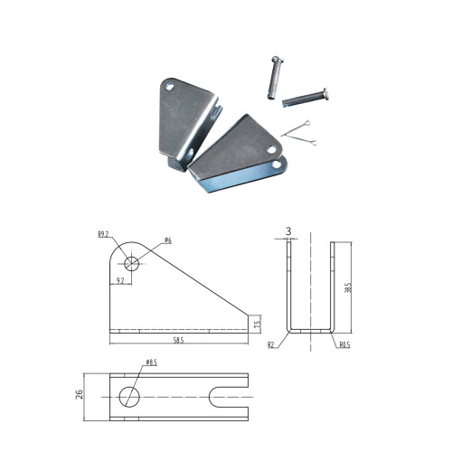 Electric Push Rod U Type Mounting Bracket For Linear Actuator 2