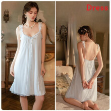 (LightBlue,L)Robe courte femme Ă enfiler avec ourlet double couche et matiĂšre respirante salon pour