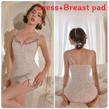 (Purple,M)Ropa de dormir de seda para mujer con cuello en V vestido sin mangas para el hogar ropa de dormir y