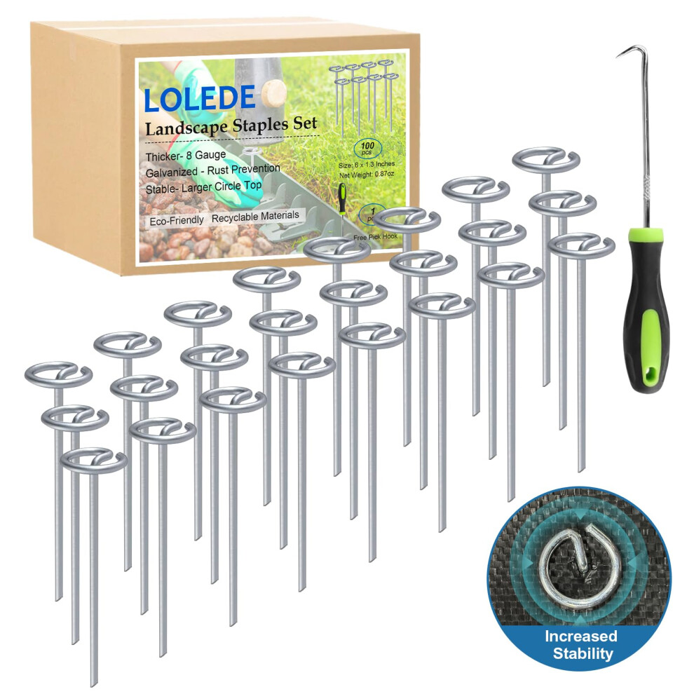 6 Inch Galvanized Landscape Staples 150 Pack Heavy Duty 8 Gauge Metal Garden Stakes For Lawn Edging And Weed Barrier 9351714588744