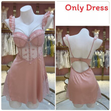 (YangfeiPinkSleepwear,XL)Robe de nuit femme satinée avec armatures de soutien et tissu respirant pour usage maison et salon