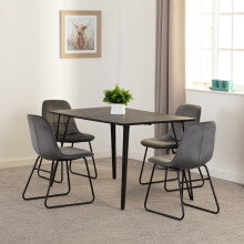 Marlow & Lukas Dining Set (X4 Chairs) Grey Velvet