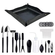 Succulent Gardening Tools 28Pcs Mini Garden Tool Set with Waterproof Potting Mat for Indoor Plant Care
