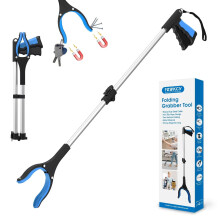 31 Inch Foldable Grabber Reacher Tool with 360 Rotating Head and Dual Magnetic Pickup for Elderly