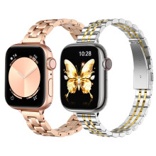 Slim Stainless Steel Band for Apple Watch 41mm 40mm 38mm 42mm Women, Elegant Tapered Design with Secure Clasp