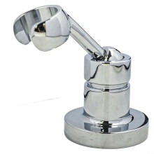 Adjustable 360 Degree Copper Shower Head Holder with Screw Mount, Wall Mounted Handheld Shower Bracket for Bathroom (Silver)