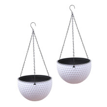 2pcs Plastic Hanging Flower Pot Balcony Planter, Weather Resistant SpaceSaving Design for Indoor Outdoor Decor