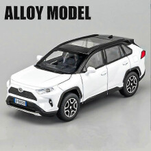 (White) 1:32 Rav4 Suv Alloy Car Model Diecast Metal Toy Off-road Vehicles Car Model Simulation Sound And Light Collection Childrens Gift No Box