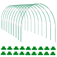 8FT Garden Hoops Grow Tunnel Kit, Rust Fiberglass Hoop Set for Raised Beds, Tool Assembly