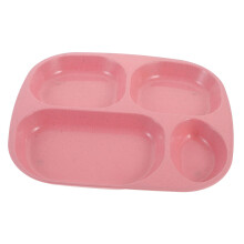 Unbreakable Wheat Straw Divided Dinner Plate with Three Compartments, Eco Friendly and Lightweight for Camping and Home