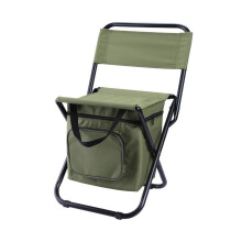 Folding Fishing Chair with Cooler Bag and Side Pocket, Lightweight Camping Chair for Outdoor Trips