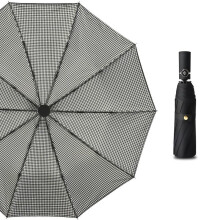 Automatic Travel Umbrella Double Layer Windproof Compact Folding Rain Umbrella for Men and Women