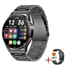 (Black Steel Belt) Smart Watch For Adult Full Touch Screen Sport Fitness Watch Adult IP67 Waterproof Bluetooth For Android IOS Smartwatch Adult