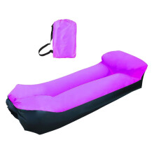 Inflatable Lounger Couch with Ergonomic Pillow Backrest, Water Resistant Air Sofa Bed for Camping and Beach, Violet