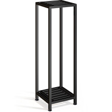 41 Inch Tall Metal Plant Stand, 2 Tier Heavy Duty Wrought Iron Flower Stand for Indoor Outdoor Patio Garden