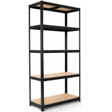 AREBOS Heavy Duty Shelving 180 x 90 x 40 cm | 875kg load capacity | 0,63 mm | 5 MDF boards Shelving Storage Shelving Cellar Shelving | Black