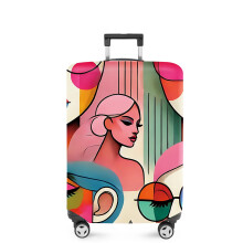 Modern Art Luggage Cover 3234 Inch, Stretchable Washable Suitcase Protector with ScratchResistant Vibrant Design