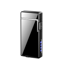 Windproof Torch Lighter with Smart Dual Flame and LED Display, Refillable Butane for Camping Gifts