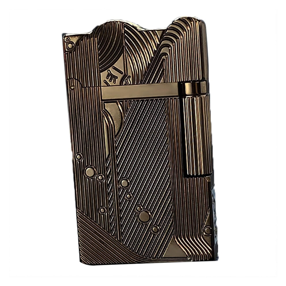 Black Vintage Kerosene Lighter For Men, Refillable Retro Trench Style With Adjustable Flame And Finish
