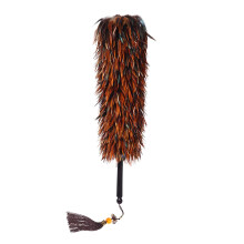 Long Handle Feather Duster 88cm with Soft Feathers and Non Slip Wooden Grip for Home and Car Cleaning