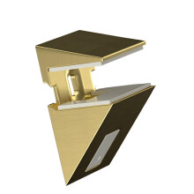Brushed Gold Adjustable Glass Shelf Brackets Zinc Alloy Wall Mounted Shelf Supports for Bathroom