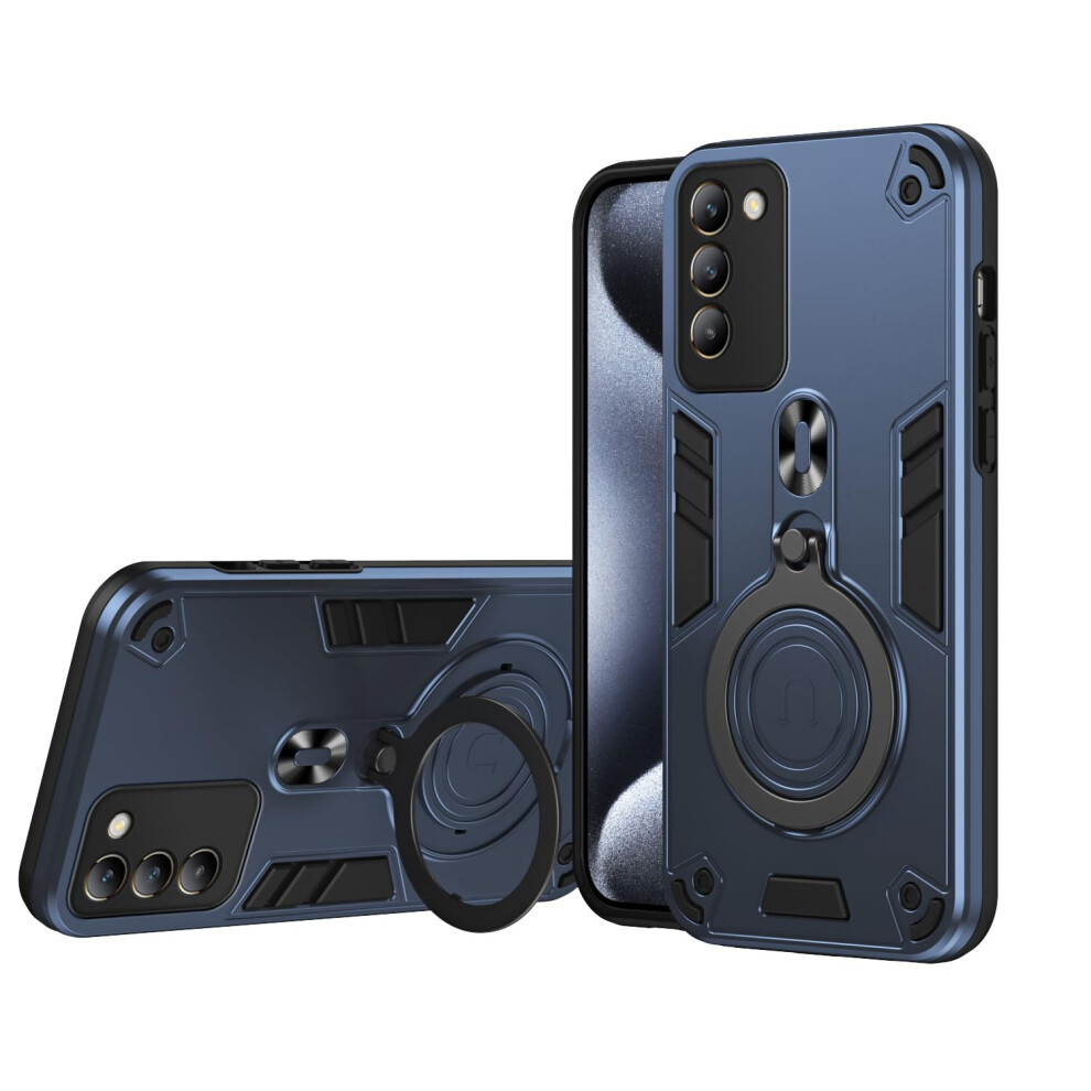 Magnetic Ring Kickstand Case, Shockproof Hard Pc Tpu Cover For Vivo Y200e 5G Blue 9351714590853