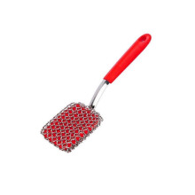 (Red Square Head) 3-in-1 Chainmail Grill Scrubber,Chain Mail Grill Scrubber Cast Iron,Hairless