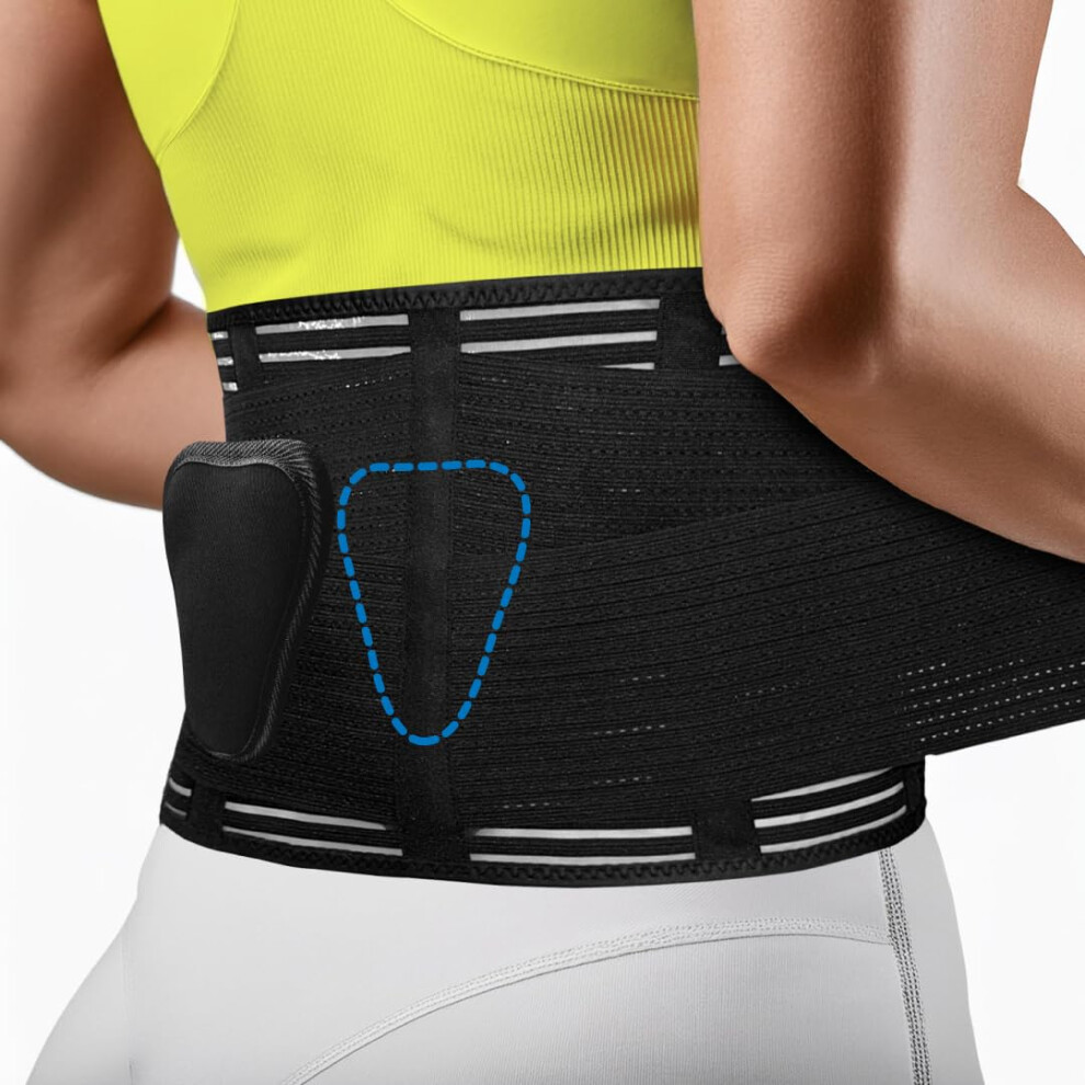 Lower Back Support Belt for Pain Relief â Adjustable Lumbar Brace with Pad, Breathable, for Men and Women (XLarge)