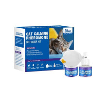(UK Plug Lavender 2 bottle) 48ml Calming Diffuser Comfort Natural Pheromone Diffuser Calming Pheromone Long Lasting Calming Diffuser For Cats
