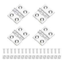 Clear Acrylic Hinges 35 x 25mm with Screws, Near‑Invisible Plastic Piano Hinges for Aquarium Lid and Display Box Pack of 4