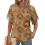 Damen-Sommer-Oberteil mit V-Ausschnitt und-Brown S 2