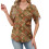 Damen-Sommer-Oberteil mit V-Ausschnitt und-Brown S 4