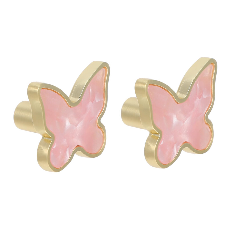 2Pcs Butterfly Cabinet Knobs Zinc Alloy Drawer Pulls Minimalist Design For Dresser Closet Wardrobe 9330225445203