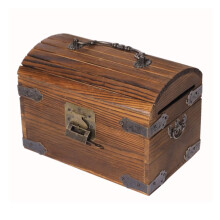 Vintage Piggy Bank with Lock, Rectangular Money Box for Home Saving and Desktop Cash Storage