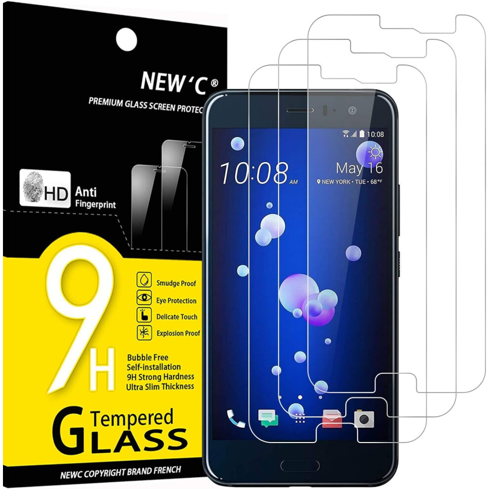 Tempered Glass Screen Protector 3 Pack For Htc U11, ScratchâResistant Bubbleâ CaseâFriendly UltraâClear 9351714591355