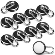 Magnetic Hooks Heavy Duty 150LB Neodymium Swivel Carabiner Clips for Cruise Cabins Home Garage 10 Pack