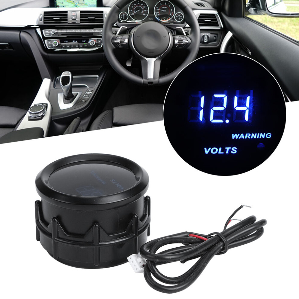 Voltage Gauge 2In/52Mm 12V Car Digital Black 9491393742058